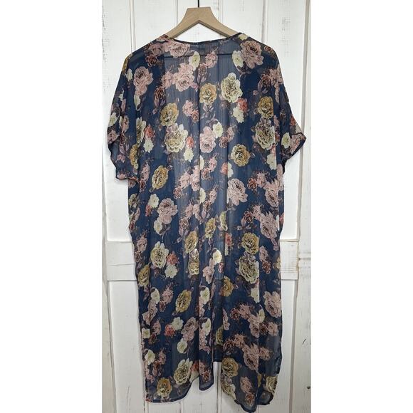 Band Of Gypsies Floral Print Kimono Sz S Fits To XL Boho Romantic Cottagecore - Picture 2 of 8